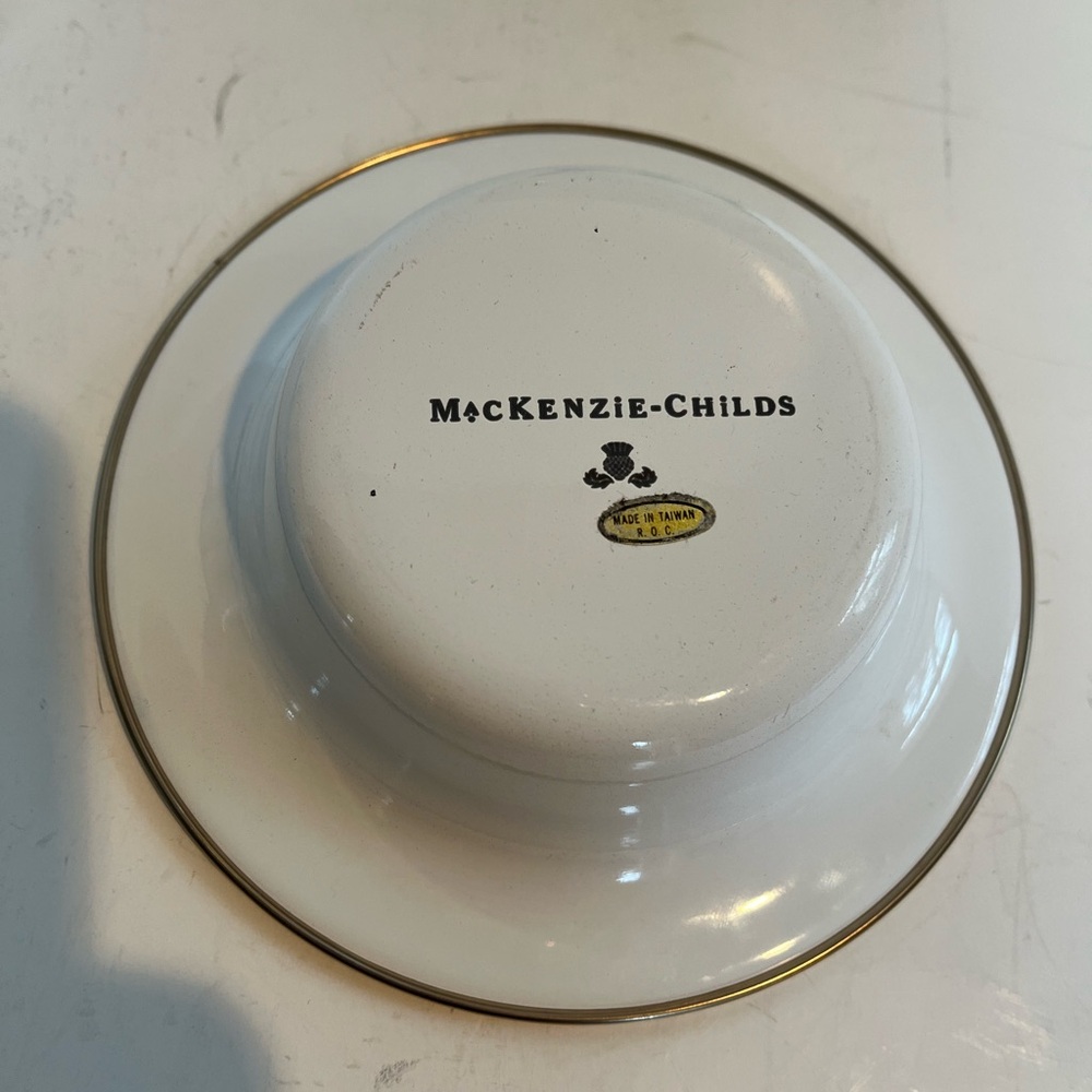 Vintage MacKenzie-Childs Enamelware Child's 3-Piece Dinner Set Frog Design - Picture 5 of 10